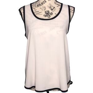 Papermoon SMALL PETITE Lemuel Solid Trim Detail Blouse - Stitch Fix Crepe Top